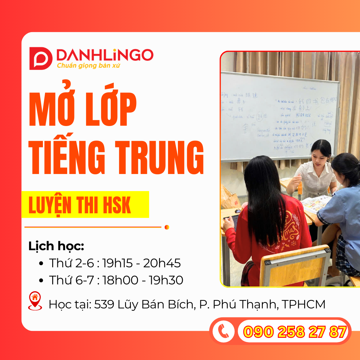 Lịch học luyện thi HSK tháng 03