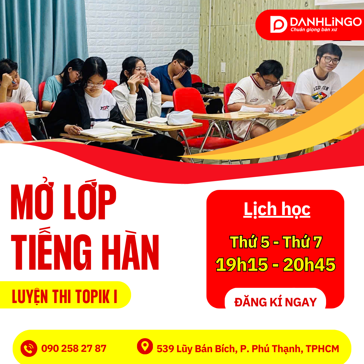 Lịch học luyện thi Topik tháng 03