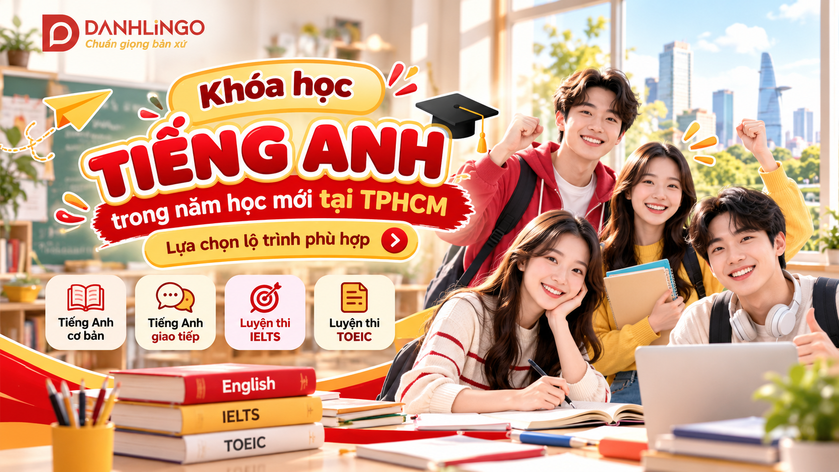 Khóa học tiếng Anh trong năm học mới tại TPHCM