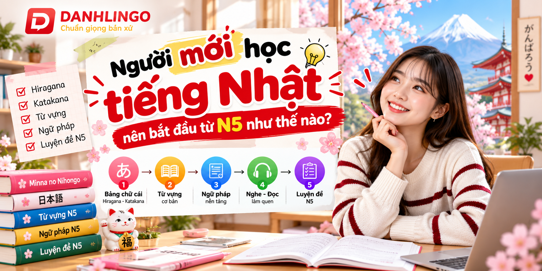 Người mới học tiếng Nhật nên bắt đầu từ N5 như thế nào