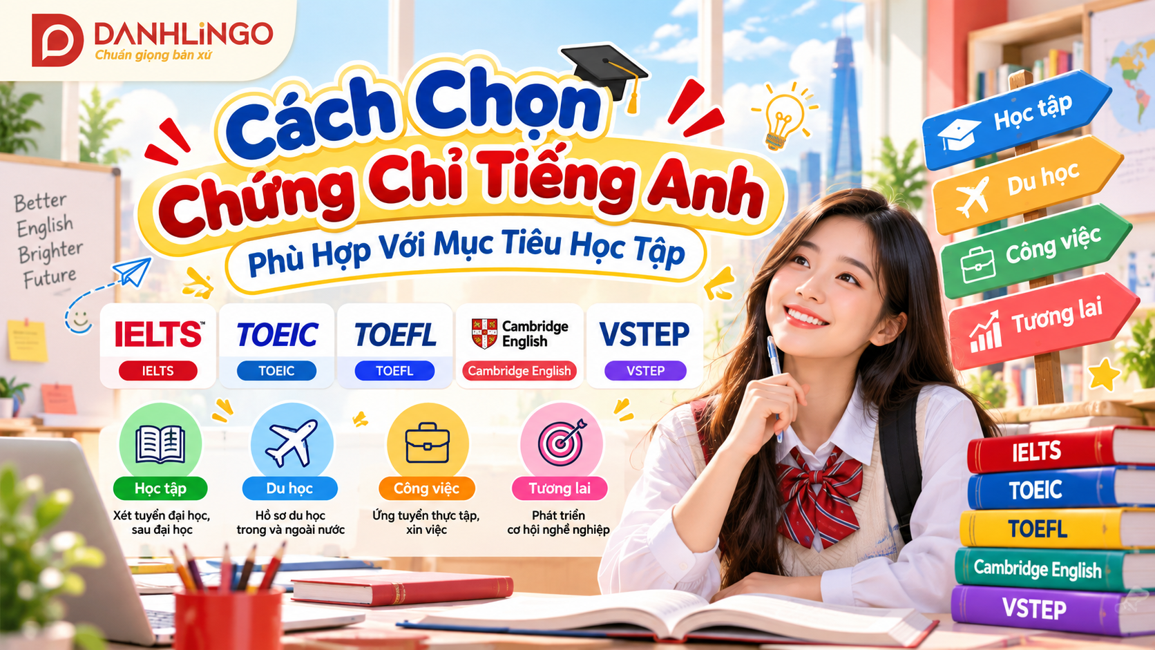 Cách chọn chứng chỉ tiếng Anh phù hợp 1 Cách chọn chứng chỉ tiếng Anh phù hợp với mục tiêu học tập