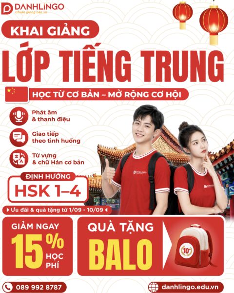 Lớp tiếng Trung tại DanhLingo – Học từ cơ bản, mở rộng cơ hội